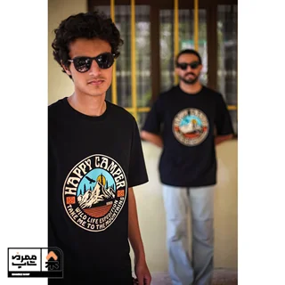 تیشرت طرح HAPPY CAMPER رنگ مشکی