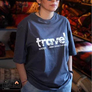 تیشرت طرح Travel رنگ نوک مدادی