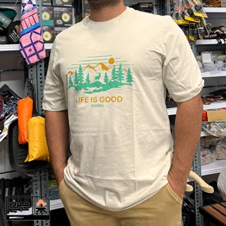 تیشرت طرح LIFE IS GOOD رنگ ماستی
